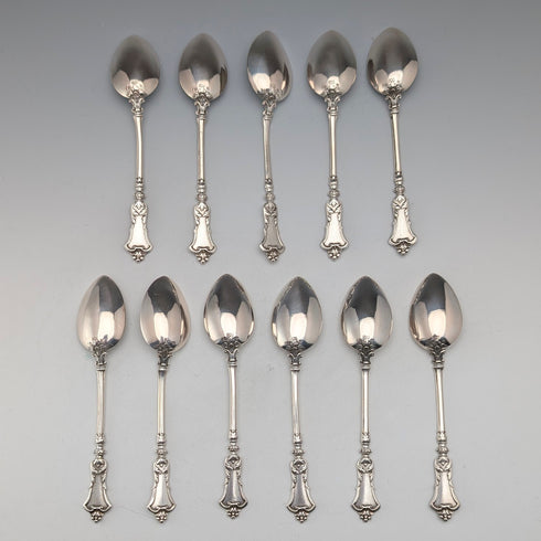 德國古董 800 銀茶匙 11 件套,總計 101 克